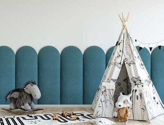 EMMA SAMT Wandkissen Polsterpaneele - Petrol grün / Blau-grün- Wandpolster Bettkopfteil