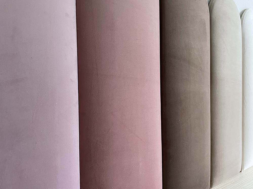 EMMA SAMT Wandkissen Polsterpaneele - Rosa, creme, braun - Wandpolster Bettkopfteil