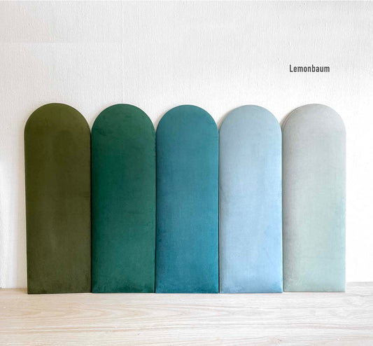 EMMA SAMT Wandkissen Polsterpaneele - Blau, Petrol, Grün - Wandpolster Bettkopfteil