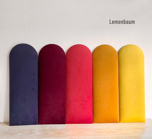 EMMA SAMT Wandkissen Polsterpaneele - Lila, Weinrot, Rot, Gelb - Wandpolster Bettkopfteil