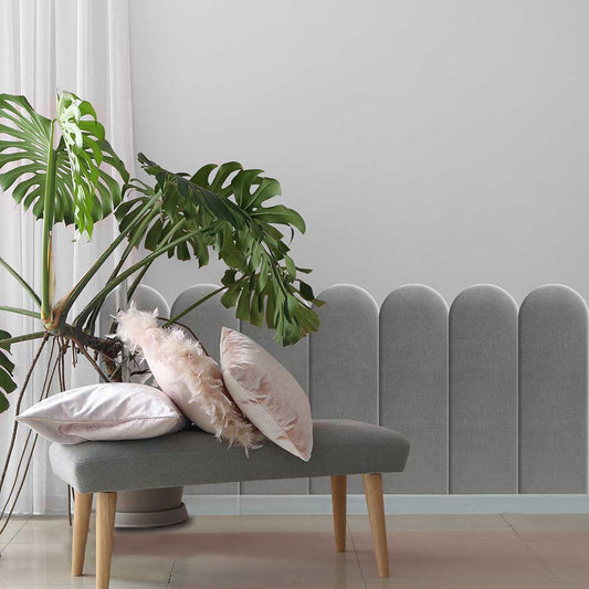 EMMA SAMT Wandkissen Polsterpaneele - Grau - Wandpolster Bettkopfteil