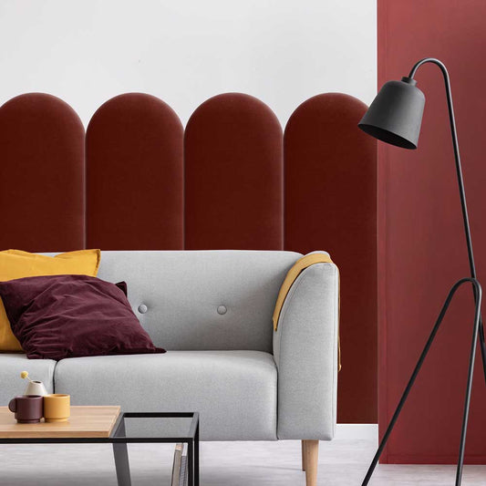 EMMA SAMT Weinrot Wandkissen Polsterpaneele - Wandpolster Bettkopfteil