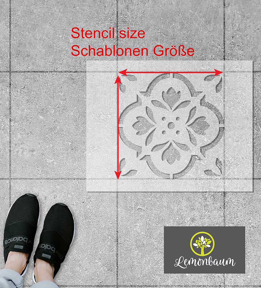 TUNIS - Schablone für Steinplatten - Garten Platten Schablone - Fliesen Steinboden Schablone