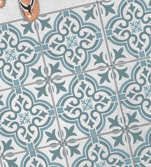 STOCKHOLM - Vintage-Stil Schablone für Terrassenplatten - für Gartenplatten Betonplatten