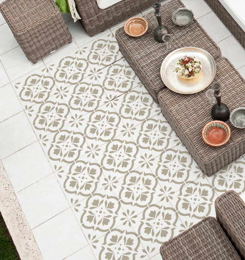 TUNIS - Schablone für Steinplatten - Garten Platten Schablone - Fliesen Steinboden Schablone