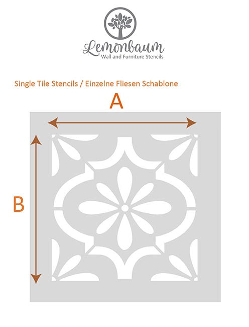 MAROKKO - Dekorative Moderne Schablone für Terrassenplatten - Betonplatten - Fliesen Schablone