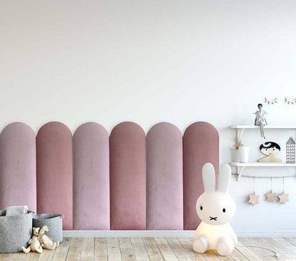 EMMA SAMT Wandkissen Polsterpaneele - Rosa, creme, beige - Wandpolster Bettkopfteil