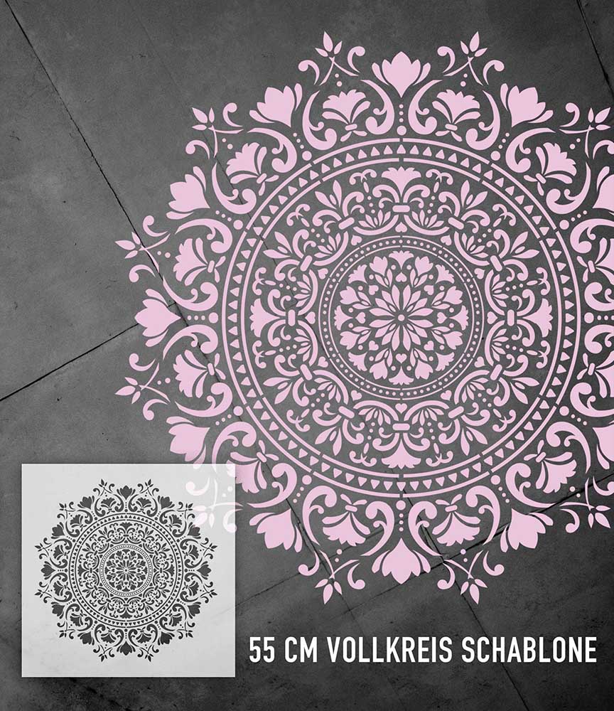 Vollkreis YOGA - Mandala Wandschablone 55 cm