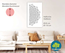 Charger l&#39;image dans la galerie, YOGA - 110 cm - 85 cm Mandala Wandschablone - Boho XXL Yoga Ornament Mandala Wandschablone
