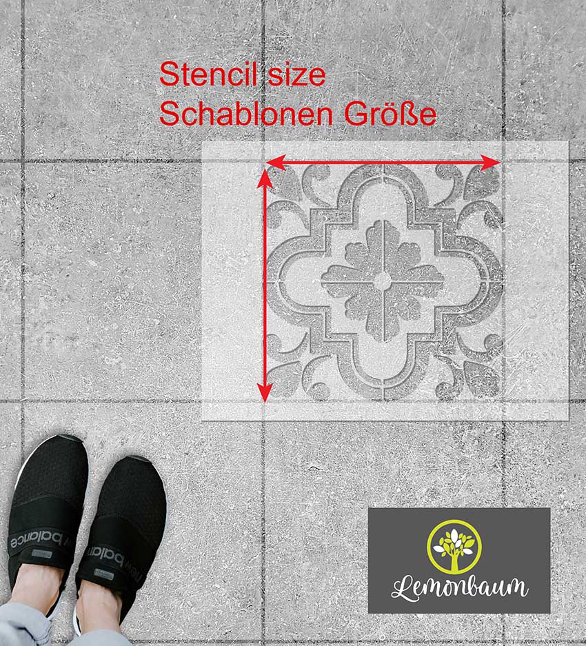 SCANDI - Skandinavische Fliesen Schablone für Boden, Wand, Möbel, Textil