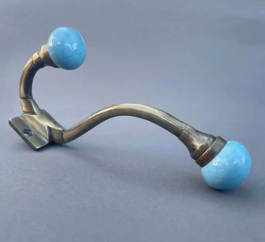 Individual coat hooks in vintage style – sky blue