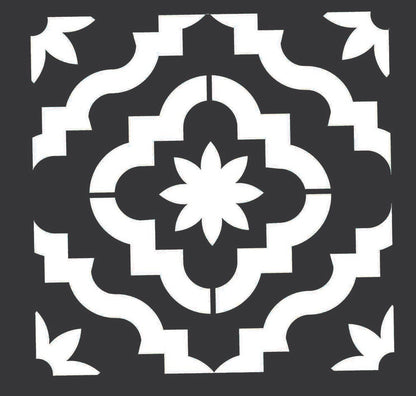 MARRAKESH - Terassenplatten Schablone - Moderne Blumenschablone für SteinPlatten - Fliesen Schablone