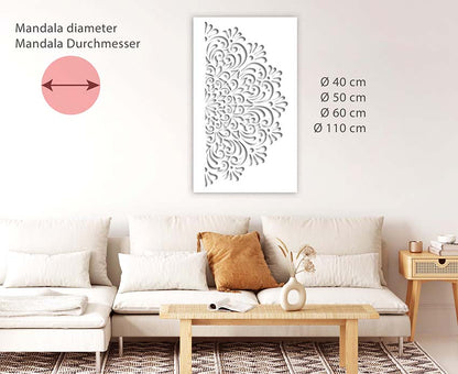 SOFIA - 110 cm XXL Mandala Wandschablone - Große Yoga Mandala Schablone für Wand, Möbel oder Textil