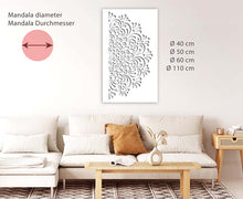 Lade das Bild in den Galerie-Viewer, SOFIA - 110 cm XXL Mandala Wandschablone - Große Yoga Mandala Schablone für Wand, Möbel oder Textil
