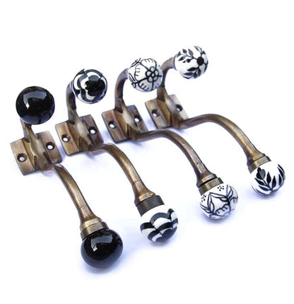 Einzelne Vintage Stil Garderobenhaken - Schwarz - Antik Bronze