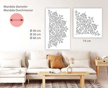 Lade das Bild in den Galerie-Viewer, LILY - XL Mandala Wand Schablone - Yoga Mandala Blumen Wandschablone
