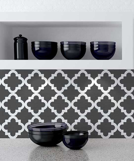 SILIANA - Moderne Orientalische Schablone für die Küche oder Boden - Wandschablone - Fliesenschablone