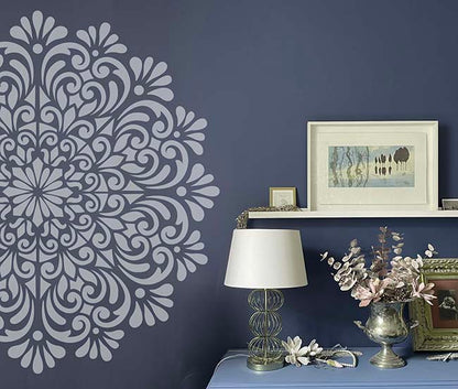 SOFIA - 110 cm XXL Mandala Wandschablone - Große Yoga Mandala Schablone für Wand, Möbel oder Textil