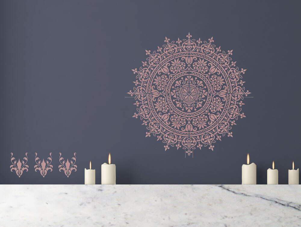 Mandala Set - Mandala Schablone für Wand, Möbel, Textil oder Basteln