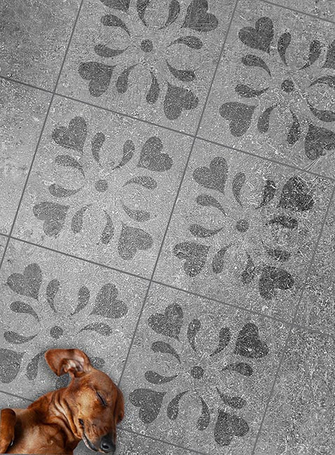 HEARTS - Terassenplatten Schablone - Moderne Blumenschablone für SteinPlatten - Fliesen Schablone