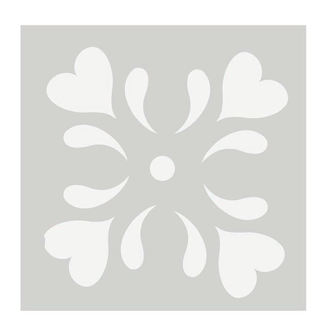 HEARTS - Terassenplatten Schablone - Moderne Blumenschablone für SteinPlatten - Fliesen Schablone