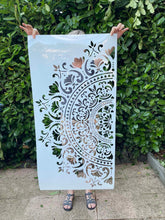 Lade das Bild in den Galerie-Viewer, YOGA - 110 cm - 85 cm Mandala Wandschablone - Boho XXL Yoga Ornament Mandala Wandschablone
