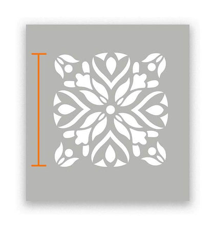 SEVILLA - Terrassenplatten Schablone - Moderne Blumenschablone für die Wand - Fliesen Schablone
